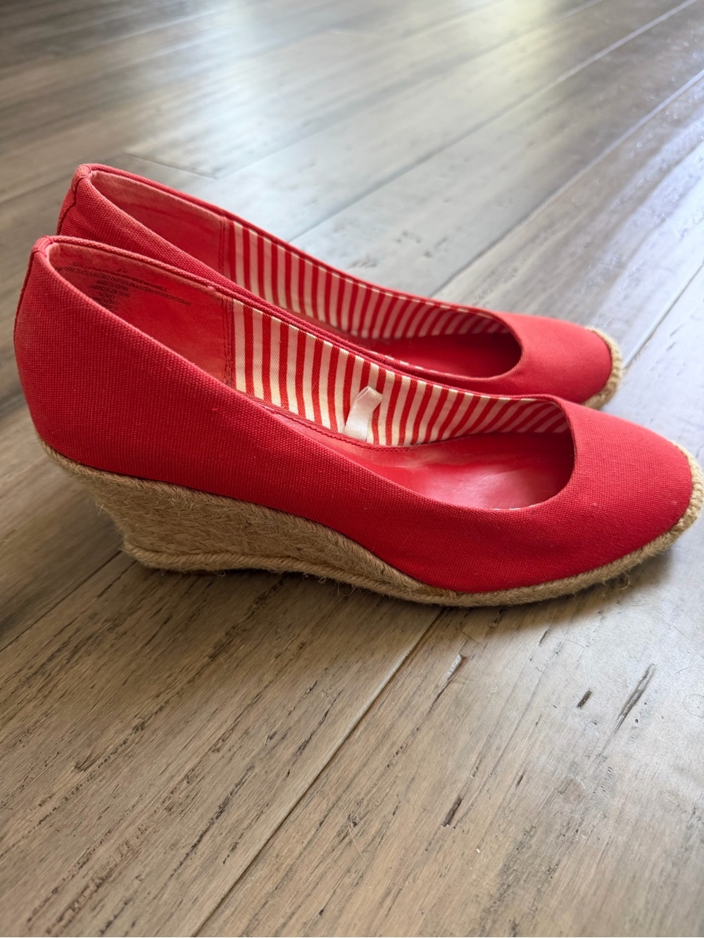 Merona Red Canvas Espadrille Wedge